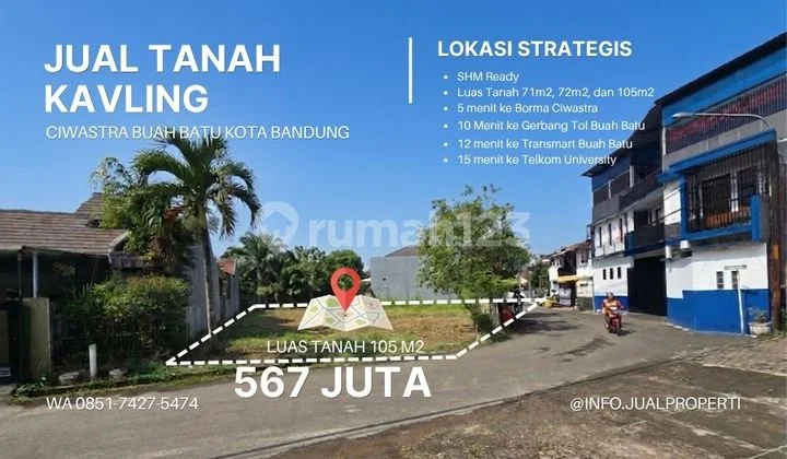 Jual Tanah Kavling Ciwastra di Sayap Terusan Buah Batu Kota Bandung