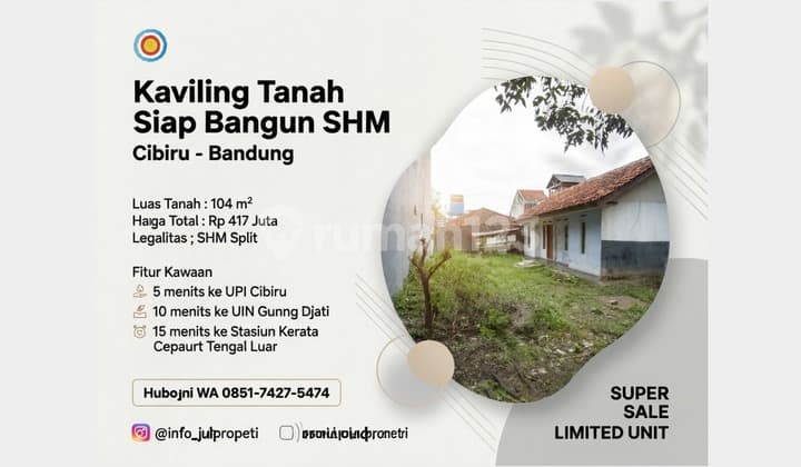 Selling Cibiru Indah Plots with SHM Near UPI Campus East Bandung