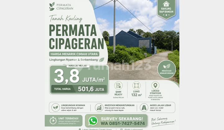 Kavling Sejuk View Pegunungan di Cimahi Utara Permata Cipageran