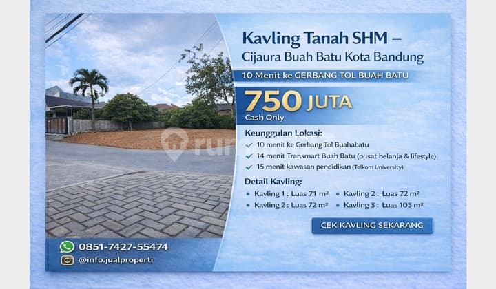 Dekat Akses Tol, Tanah, SHM Cijaura Buah Batukota Bandung