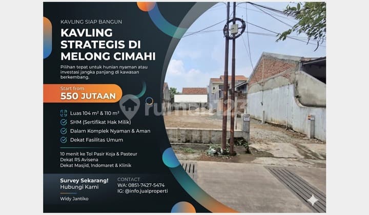 Kavling Siap Bangun Melong Cimahi - Dekat Pharmindo, 10 Menit Tol Pasir Koja