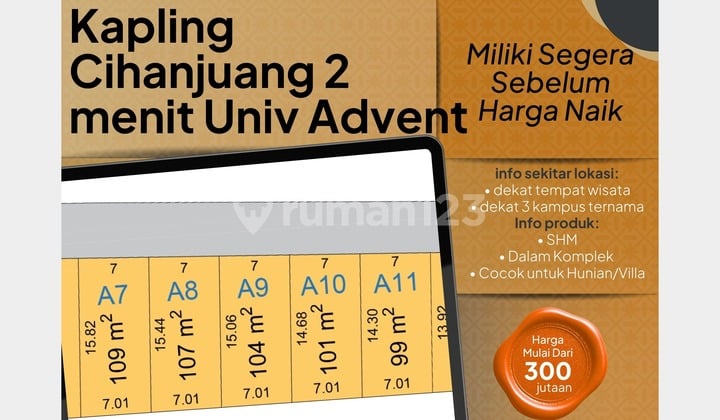 Dijual Kapling Dekat 3 Kampus Ternama di Cihanjuang