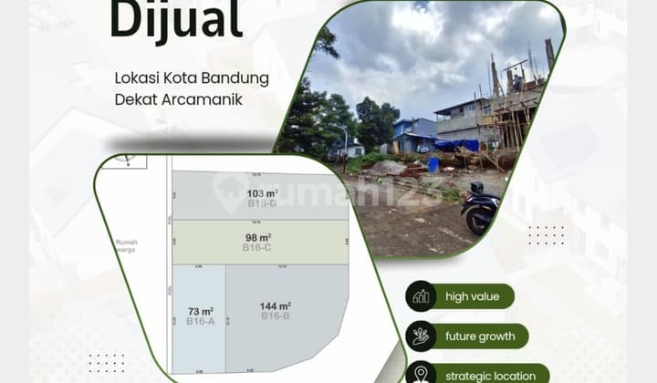 Tanah Arcamanik Hook View Kota Bandung SHM Siap Bangun