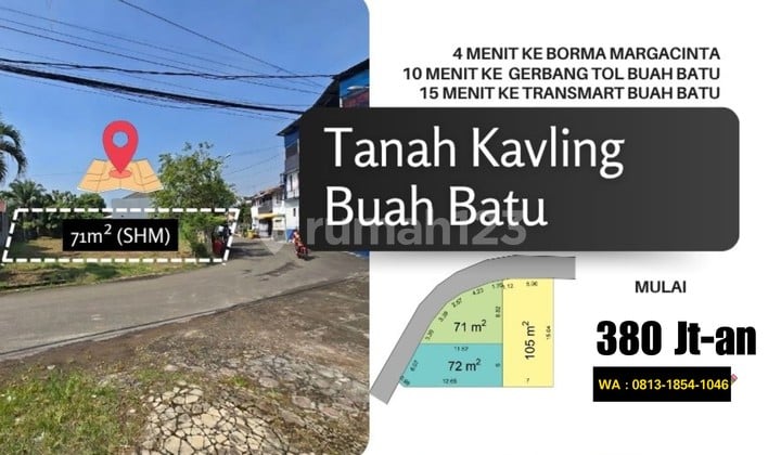 Tanah Buahbatu Posisi Hook Didalam Perumahan Kota Bandung