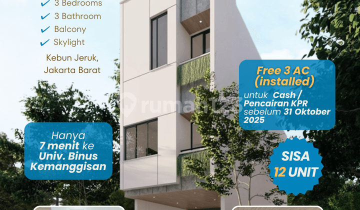 Strategic House with Rooftop 7 Minutes from Binus Kemanggisan - SHM