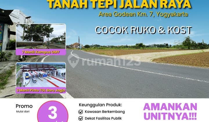 Tanah Jogja Tepi Jalan Raya, Dekat Malioboro