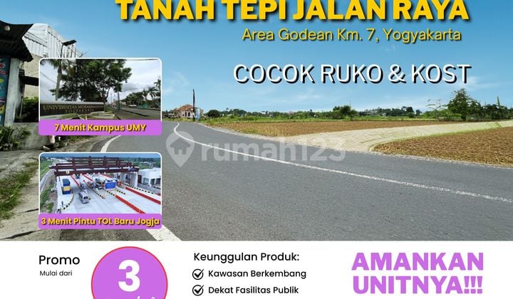 Tanah Jogja Tepi Jalan Raya, Dekat Malioboro