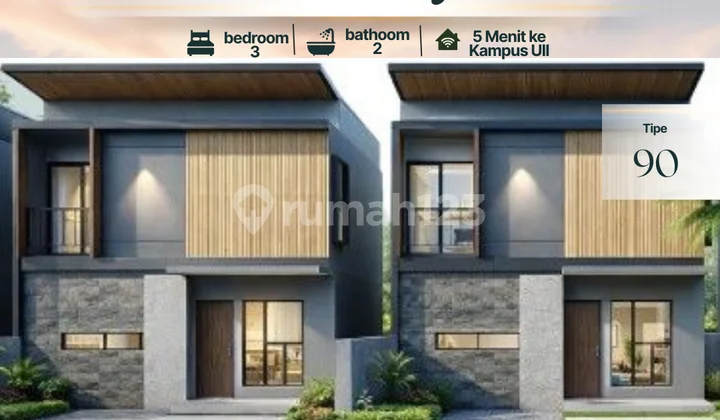 Dekat Pasar Gentan Rumah Kontemporer 2 Lantai bisa KPR