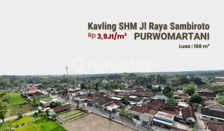For Sale: Land by the Main Road, Sambiroto, Kalasan, Sleman, Freehold Title, 169 M2