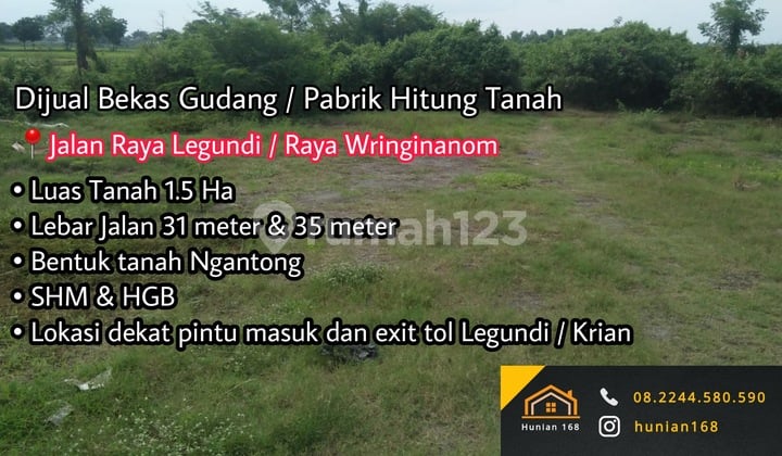 Tanah Kavling Industri Gudang Pabrik Raya Legundi Wringin Anom Kedamean Gresik