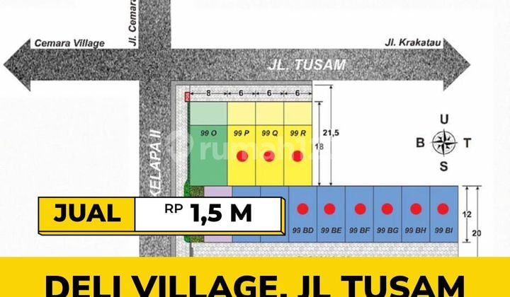 Sisa 1 Unit Rumah Villa Lebar 8 Mtr di Deli Village Cemara