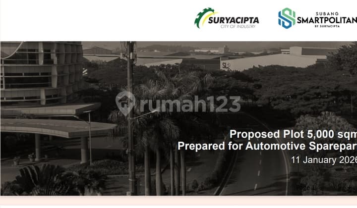 Jual Kavling 6000M2 Termurah Dicari Investor Bangun Gudang / Pabrik di Kawasan Industri Surya Cipta Karawang Jawa Barat