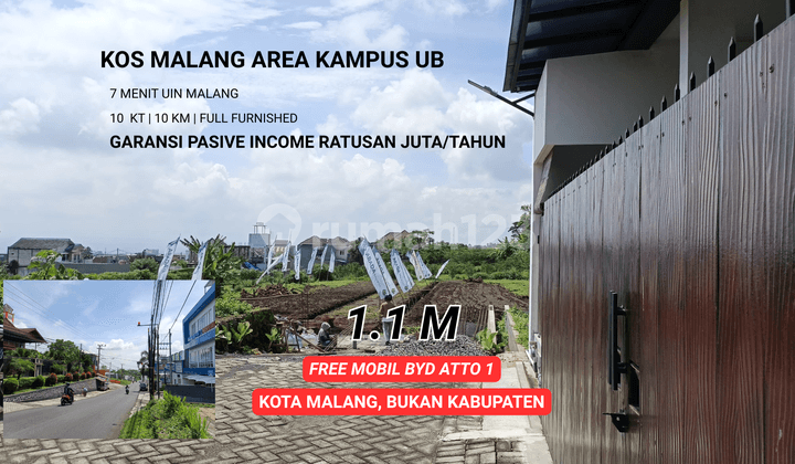 Dijual Kost 10 Kamar di Joyoagung Malang