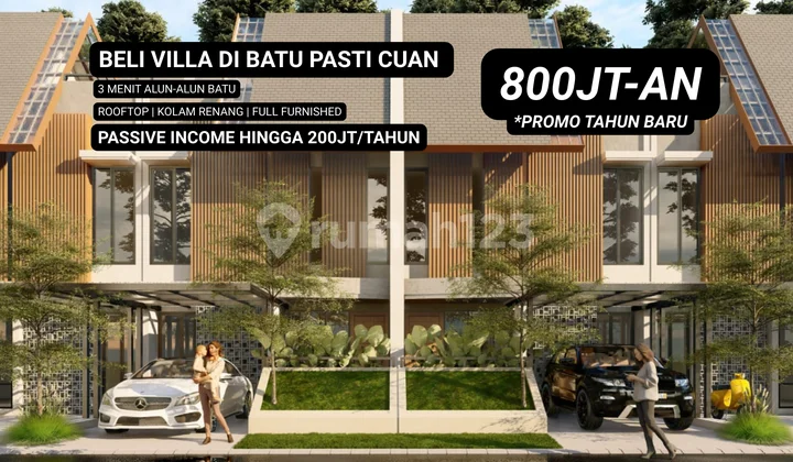 Garansi Passive Income 2 Tahun Poros Jalan Area Wisata Batu Villa Floga