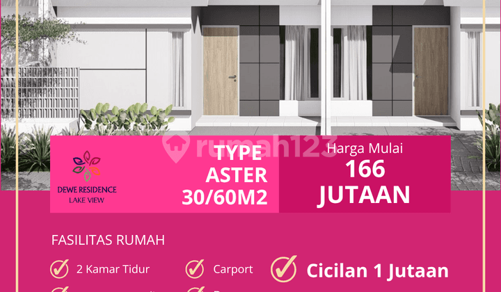 Hunian ASTER Type 36/60 – Blok D3/03 View Danau