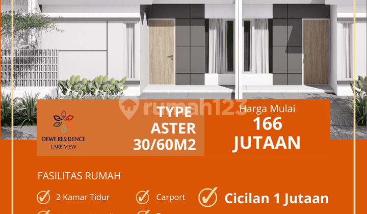 Hunian Nyaman ASTER 36/60 Blok D3 No.08: View Danau, Bisa KPR Subsidi!