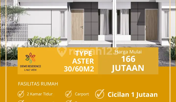 Rumah KPR Type 36/60 ASTER Blok D3 No.02 - Rumah Subsidi Dekat Akses Tol