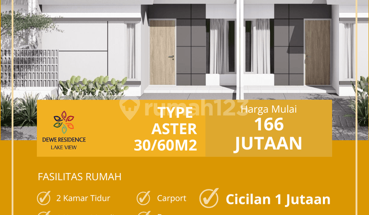 Rumah KPR Type 36/60 ASTER Blok D3 No.02 - Rumah Subsidi Dekat Akses Tol