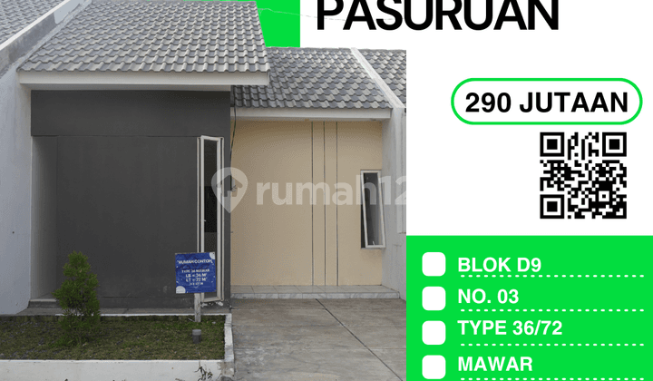 Mawar Type 36/72 – Blok D9 No.03: DP 0 Rupiah dengan UTJ 500 Ribu