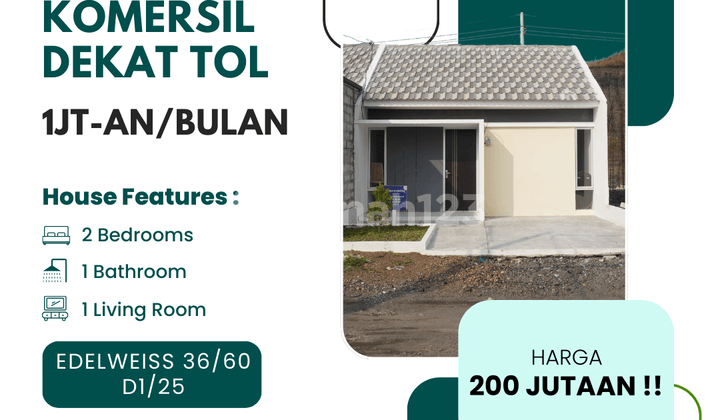 Dijual Rumah Edelweiss 36/60 Blok D1/26, Hunian Keluarga DP 0%