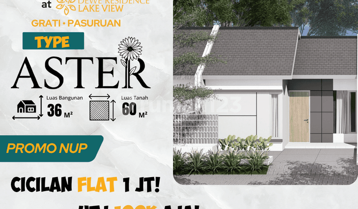 Hunian type ASter Blok A66 di winongan.