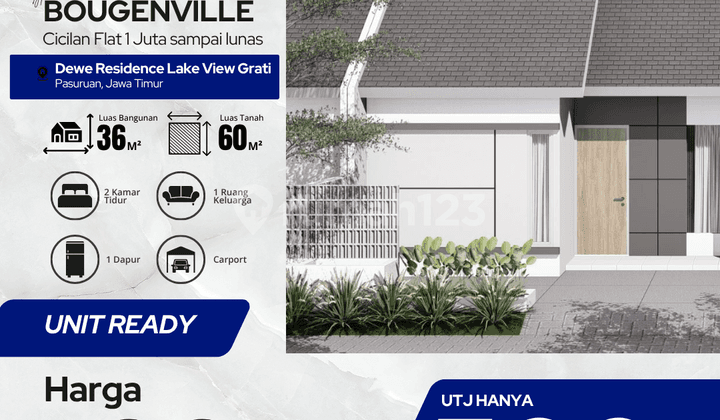 Rumah Subsidi di Winongan type Bougenville 36/60 Blok A58.