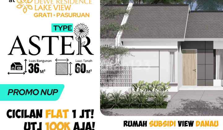 Rumah Subsidi Tipe Aster 36/60 lekok Pasuruan, DP 0%