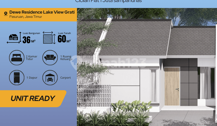 UTJ 500 ribu Rumah Tipe Bougenville Blok A9 di purwosari Pasuruan