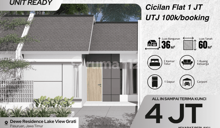 Rumah Dijual Tipe Bougenville Blok A10 di Bugulkidul Pasuruan