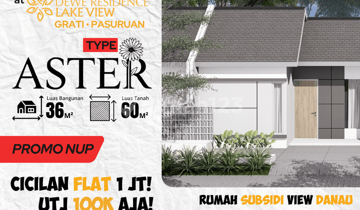 Dijual rumah di Tipe Aster, di Nguling Pasuruan DP 0%