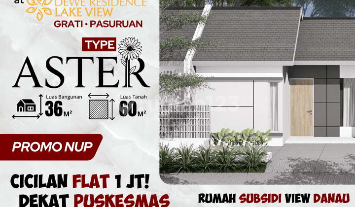 Rumah Type Aster Blok B10 No. 15 Cicilan Ringan, View Danau