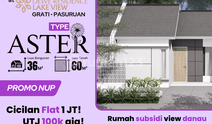 Promo Rumah Tipe ASTER Lokasi Strategis cicilan flat