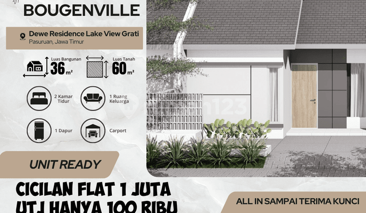 PROMO Hunian tipe Bougenville - Dekat Tol Grati