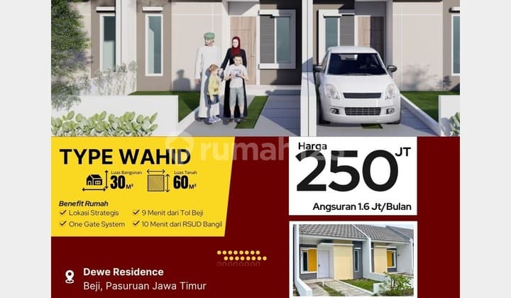 Rumah Modern Type Wahid 30/60 Blok A15 –Tanpa DP