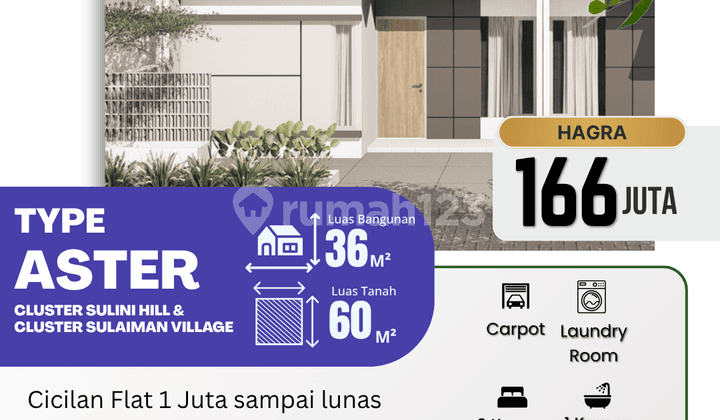 Rumah Grati Pasuruan 160 Jutaan, Dekat Fasilitas Umum