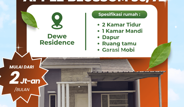 Rumah Type 36/72 Apple Blossom Blok B1-29, Strategis Dekat Tol