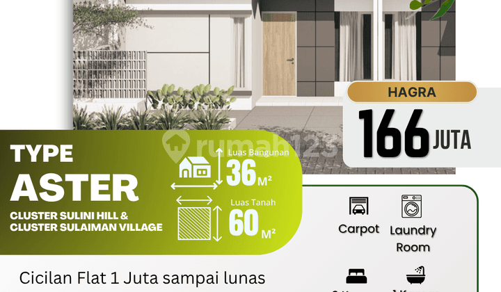 Rumah Baru Grati Dekat Tol, Legalitas Lengkap & Bebas Banjir