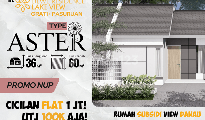 Rumah Minimalis Tipe Aster View Danau Harga 166 Juta