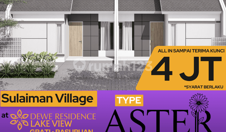 Rumah Type Aster 36/60 Harga di Bawah 300 Juta!