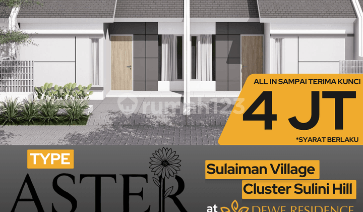 Dijual Rumah Type Aster Dekat Akses Tol, View Danau Tenang