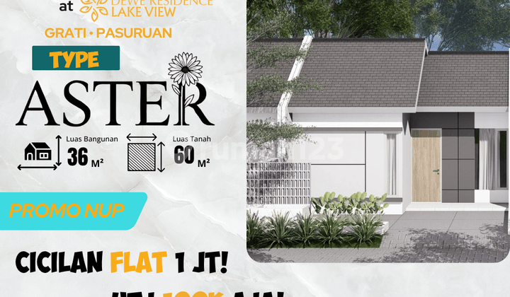 Rumah Subsidi Cicilan Flat 1 Juta - Type Aster Sulini Hill Dekat Kawasan Pabrik Bangil