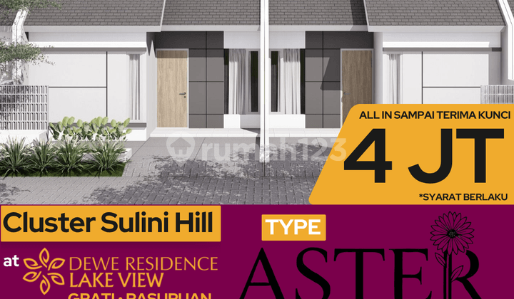 Rumah Asri Type Aster Pemandangan Danau, Harga Mulai 166 Jutaan