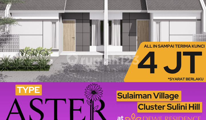 Dijual Rumah View Danau Type Aster 36/60 All in 4 Juta, DP 0%