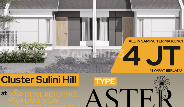 Rumah Subsidi Type Aster 36/60 Pasuruan All in 4 Juta saja