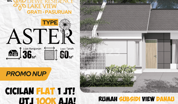 Cluster Baru Type Aster, View Danau, Harga Mulai 166 Jutaan!