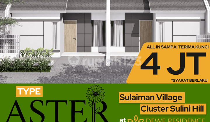 Hunian modern Type Aster Rumah Subsidi Dekat Tol dan Faskes