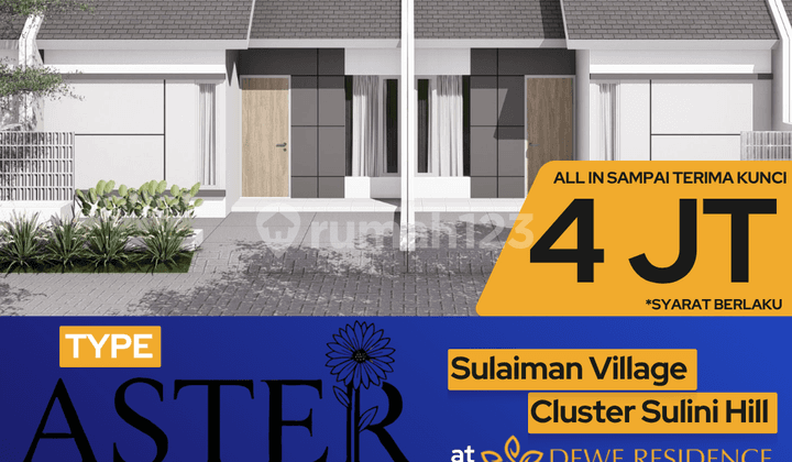 Rumah Type Aster View Danau Cantik, Cicilan Mulai 1 Juta-an