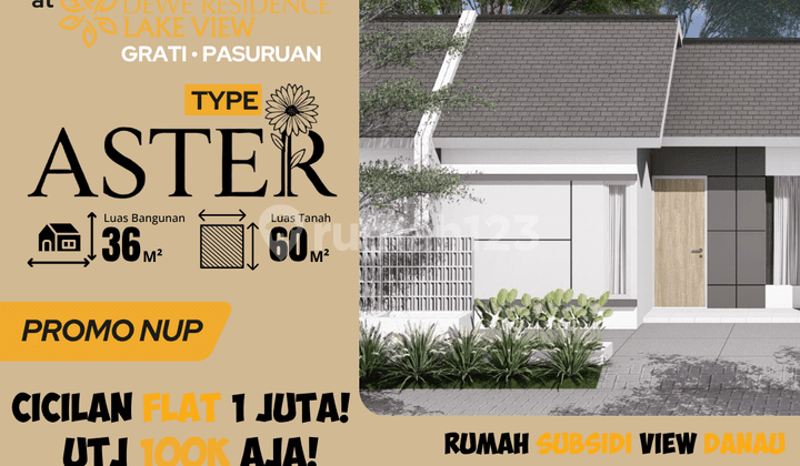 Rumah Aster Pasuruan, View Danau & Harga Masih Subsidi