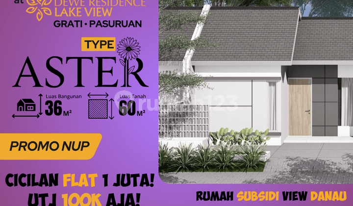 Rumah Tipe Aster Cocok untuk Keluarga, Dekat RSUD & Tol Grati