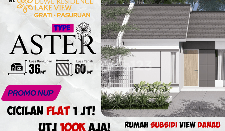 BUTUH DANA CEPAT! Tipe Aster 36/60 - Rumah Dengan View Danau